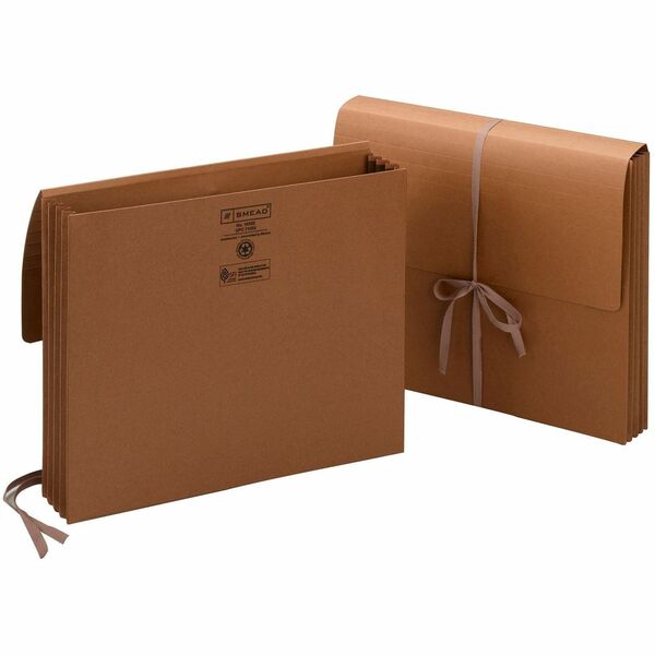 Smead Letter Recycled File Wallet - 8 1/2" x 11" - 3 1/2" Expansion - Redrope - Redrope - 30% Recycled - 1 Each