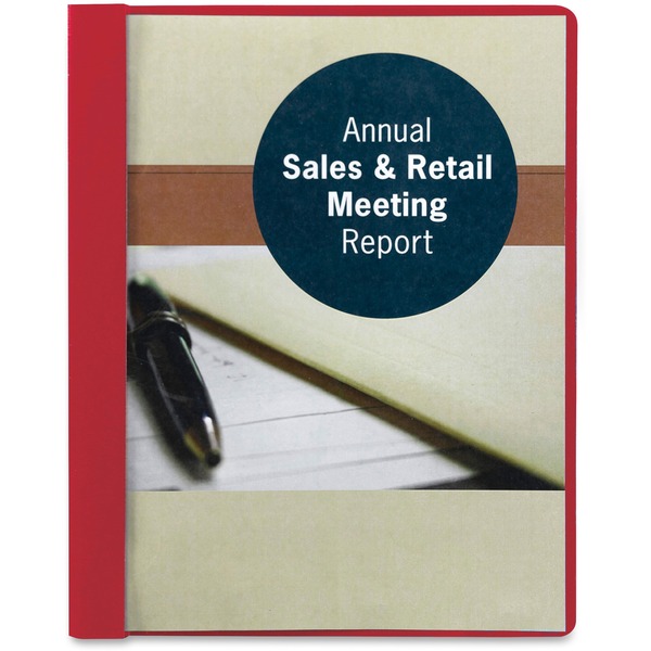 Smead Letter Recycled Report Cover - 8 1/2" x 11" - 3 Fastener(s) - 1/2" Fastener Capacity for Folder - Vinyl, Metal - Red - 50% Recycled - 25 / Box