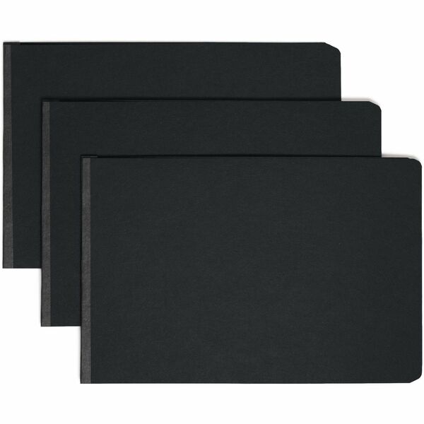 Smead Premium Pressboard Ledger Recycled Fastener Folder - 11" x 17" - 3" Expansion - 1 Fastener(s) - 3" Fastener Capacity for Folder - Pressboard - Black - 100% Recycled - 1 Each