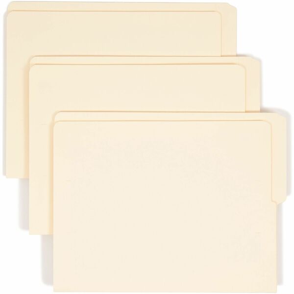 Smead Shelf-Master 1/2 Tab Cut Letter Recycled End Tab File Folder - 8 1/2" x 11" - 3/4" Expansion - End Tab Location - Top Tab Position - Manila - 10% Recycled - 100 / Box