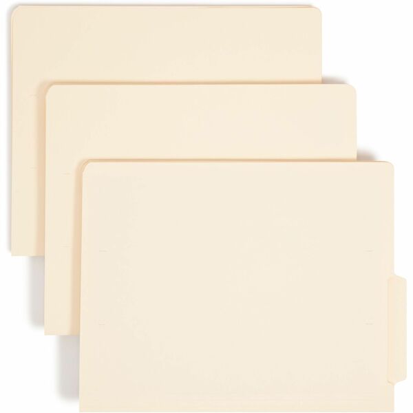 Smead Shelf-Master 1/3 Tab Cut Letter Recycled End Tab File Folder - 8 1/2" x 11" - 3/4" Expansion - End Tab Location - Bottom Tab Position - Manila - 10% Recycled - 100 / Box