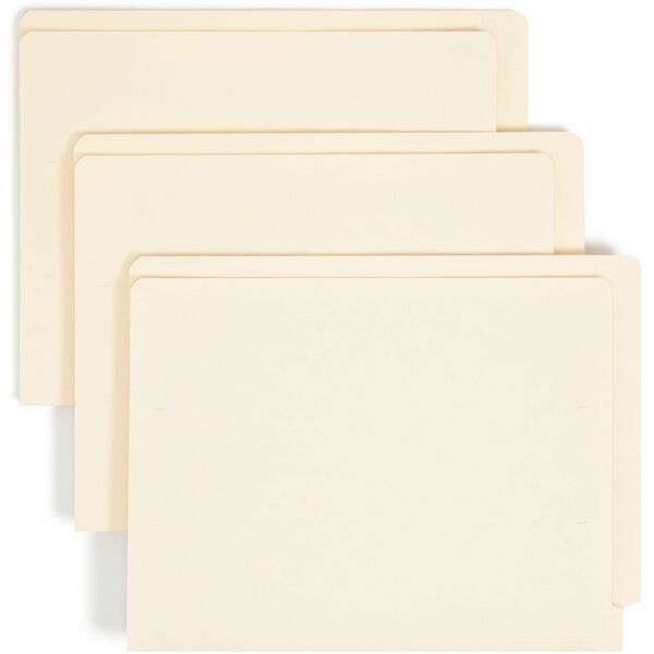 Smead Straight Tab Cut Letter Recycled End Tab File Folder - 8 1/2" x 11" - 3/4" Expansion - Manila - 10% Recycled - 100 / Box