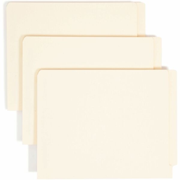 Smead Straight Tab Cut Letter Recycled Fastener Folder - 8 1/2" x 11" - 3/4" Expansion - 2 x 2B Fastener(s) - 2" Fastener Capacity for Folder - End Tab Location - Manila - Manila - 10% Recycled - 50 / Box