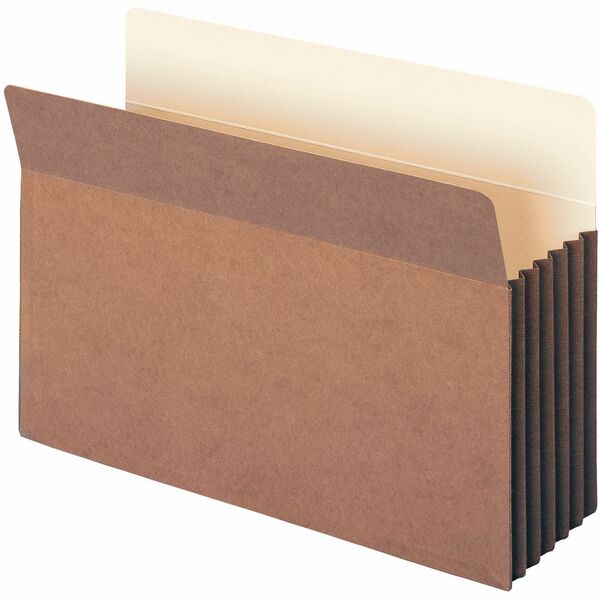 Smead TUFF Straight Tab Cut Legal Recycled File Pocket - 8 1/2" x 14" - 1200 Sheet Capacity - 5 1/4" Expansion - Redrope - 30% Recycled - 10 / Box
