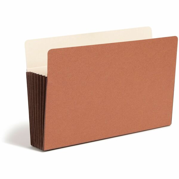 Smead TUFF Straight Tab Cut Legal Recycled File Pocket - 8 1/2" x 14" - 1600 Sheet Capacity - 7" Expansion - Redrope - 30% Recycled - 5 / Box