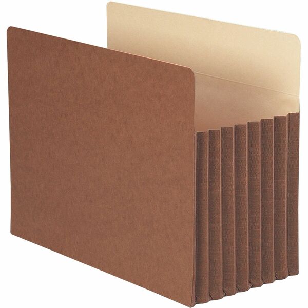 Smead TUFF Straight Tab Cut Letter Recycled File Pocket - 8 1/2" x 11" - 1600 Sheet Capacity - 7" Expansion - Redrope - Redrope - 30% Recycled - 5 / Box