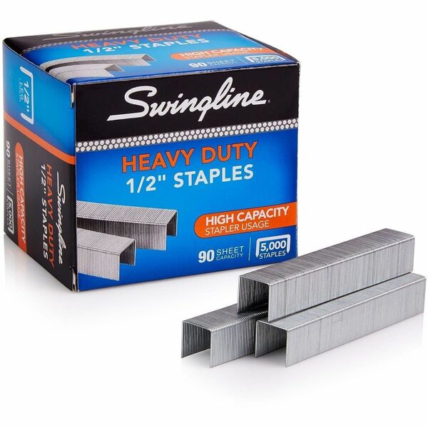 Swingline Staples - 100 Per Strip - Heavy Duty - 1/2" Leg - Holds 90 Sheet(s) - for Paper - Heavy Duty, Chisel Point5000 / Box