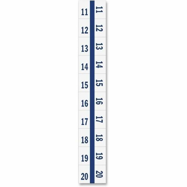 Tabbies Legal Index Divider Tabs - 10 Printed Tab(s) - Digit - 11-20 - 8.5" Divider Width x 11" Divider Length - Letter - 7 Hole Punched - White Paper Divider - Punched, Laminated Tab - 100 / Pack