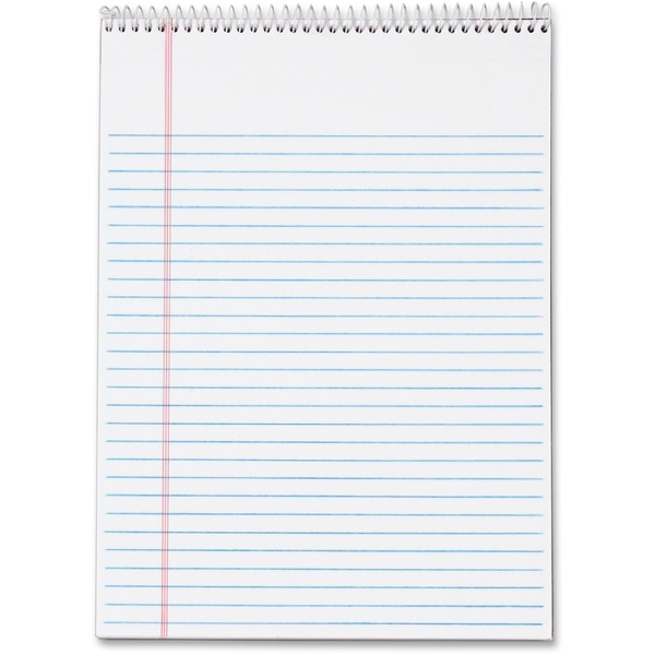 TOPS Docket Wirebound Legal Writing Pads - Letter - 70 Sheets - Wire Bound - 0.34" Ruled - 16 lb Basis Weight - Letter - 8 1/2" x 11" - 11" x 8.5" - White Paper - Perforated, Hard Cover, Stiff-back, Spiral Lock - 3 / Pack