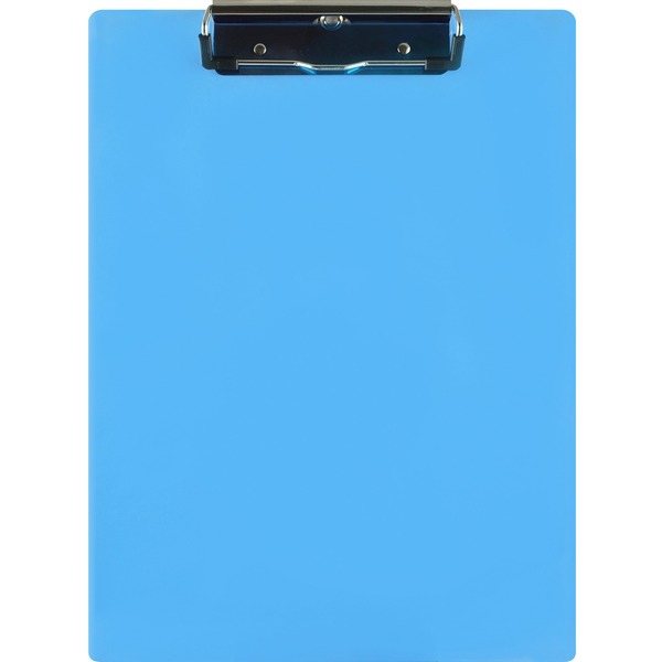 Saunders Acrylic Clipboard - 0.50" Clip Capacity - 9" x 12" - Acrylic - Blue - 1 Each