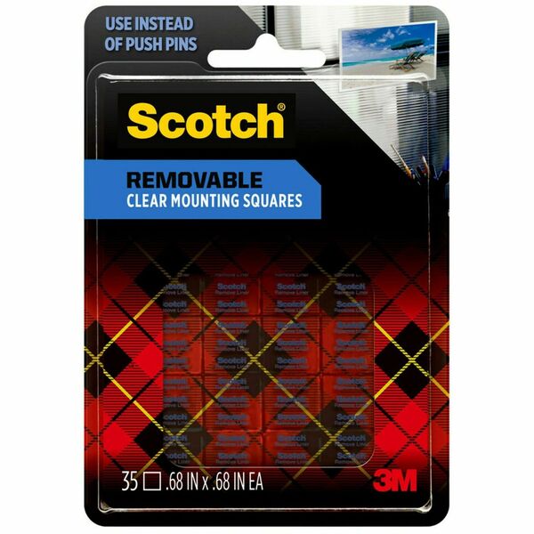 Scotch Mounting Squares - 0.69" Length x 0.69" Width - Stain Resistant - For Mounting - 35 / Pack - Gray