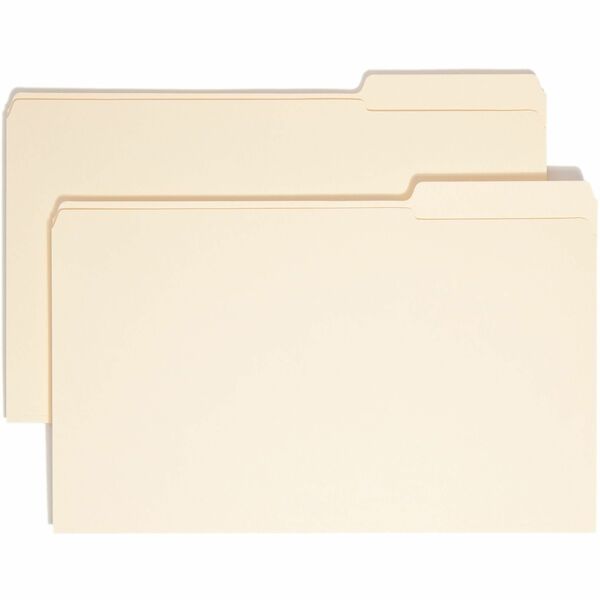Smead 1/3 Tab Cut Legal Recycled Top Tab File Folder - 8 1/2" x 14" - 3/4" Expansion - Top Tab Location - Third Tab Position - Manila - 10% Recycled - 100 / Box