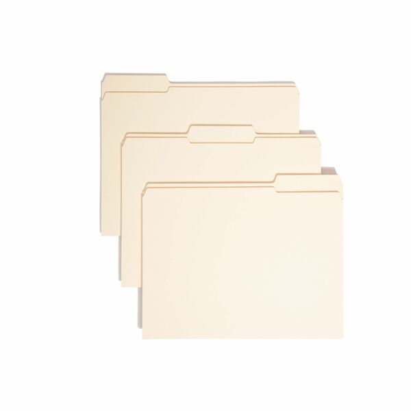 Smead 1/3 Tab Cut Letter Recycled Expanding File - 8 1/2" x 11" - 1 1/2" Expansion - Top Tab Location - Assorted Position Tab Position - Manila - 10% Recycled - 50 / Box