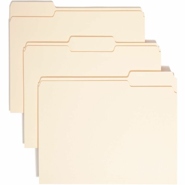 Smead 1/3 Tab Cut Letter Recycled Top Tab File Folder - 8 1/2" x 11" - 3/4" Expansion - Top Tab Location - Assorted Position Tab Position - Paper - Purple - 10% Recycled - 100 / Box