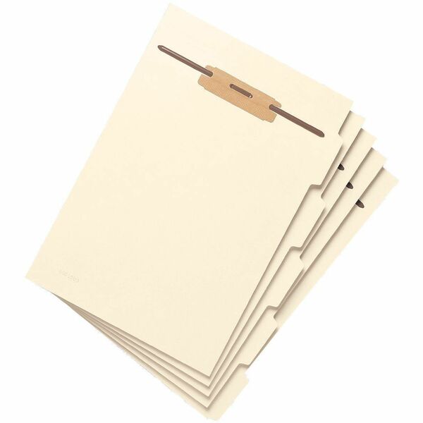 Smead 1/5 Tab Cut Letter Recycled Classification Folder - 8 1/2" x 11" - 1/2" Expansion - 1 x 2B Fastener(s) - 2" Fastener Capacity for Folder - Assorted Position Tab Position - 1 Divider(s) - Manila - 10% Recycled - 10 / Pack