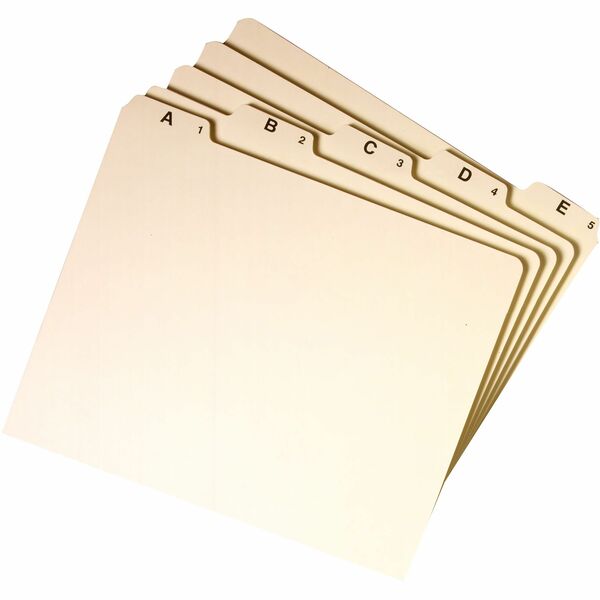 Smead Filing Guides with Alphabetic Indexing - 25 Printed Assorted Tab(s) - Character - A-Z - 25 Tab(s)/Set - Letter - Manila Manila Tab(s) - Recycled - 1 / Set
