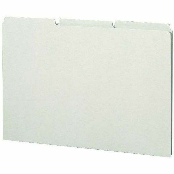 Smead Filing Guides with Blank Tab - Blank Assorted Tab(s) - Legal - Gray Pressboard, Green Tab(s) - Recycled - 50 / Box