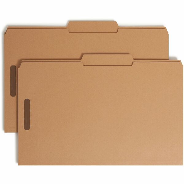 Smead Kraft Fastener Folders - Legal - 8 1/2" x 14" Sheet Size - 3/4" Expansion - 2 x Prong K Style Fastener(s) - 2" Fastener Capacity for Folder - 2/5 Tab Cut - Right of Center Tab Location - 11 pt. Folder Thickness - Kraft - Kraft - Recycled - 50 / Box