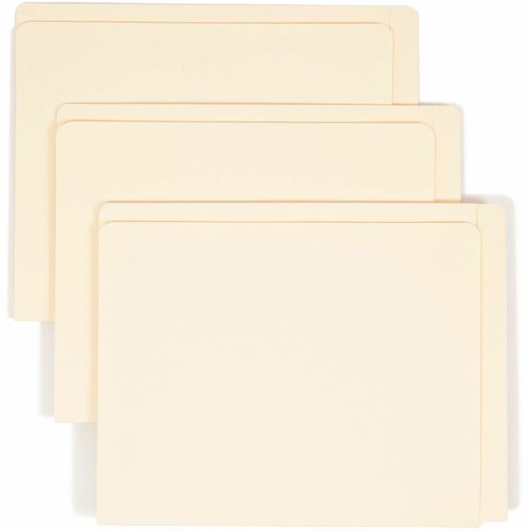 Smead Letter Recycled End Tab File Folder - 8 1/2" x 11" - 3/4" Expansion - Manila - 10% Recycled - 100 / Box