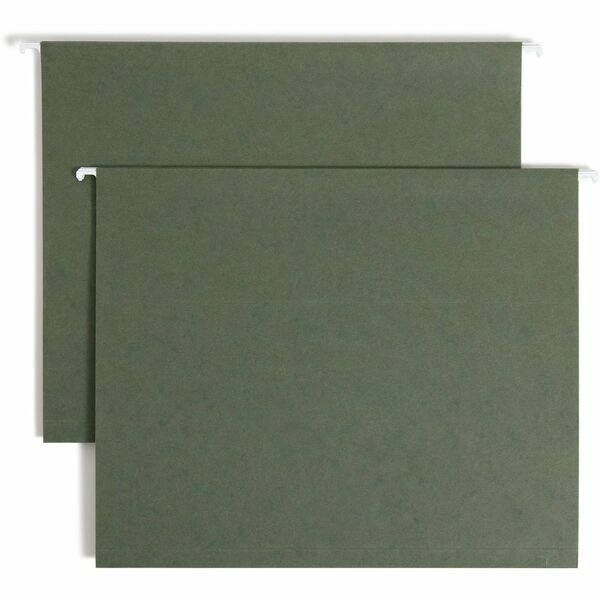 Smead Letter Recycled Hanging Folder - 1" Folder Capacity - 8 1/2" x 11" - 1" Expansion - Pressboard - Standard Green - 10% Recycled - 25 / Box