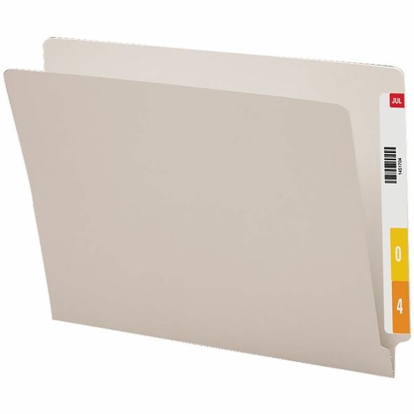 Smead Shelf-Master Straight Tab Cut Letter Recycled End Tab File Folder - 8 1/2" x 11" - 3/4" Expansion - Gray - 10% Recycled - 100 / Box