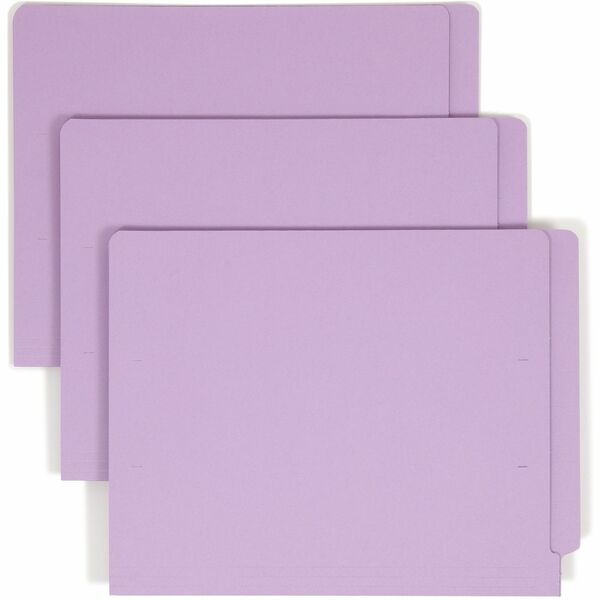 Smead Shelf-Master Straight Tab Cut Letter Recycled End Tab File Folder - 8 1/2" x 11" - 3/4" Expansion - Lavender - 10% Recycled - 100 / Box
