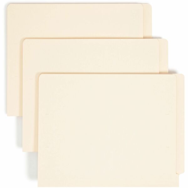 Smead Shelf-Master Straight Tab Cut Letter Recycled End Tab File Folder - 8 1/2" x 11" - 3/4" Expansion - Manila - 10% Recycled - 100 / Box