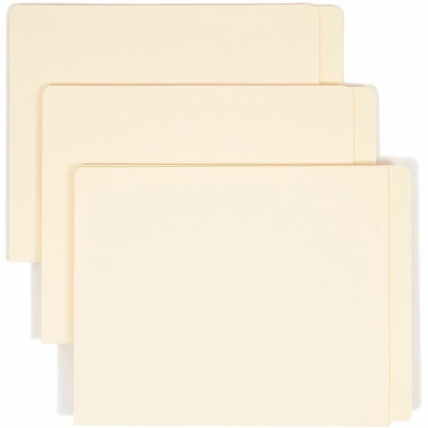 Smead Straight Tab Cut Letter Recycled End Tab File Folder - 8 1/2" x 11" - 3/4" Expansion - Manila - 10% Recycled - 100 / Box