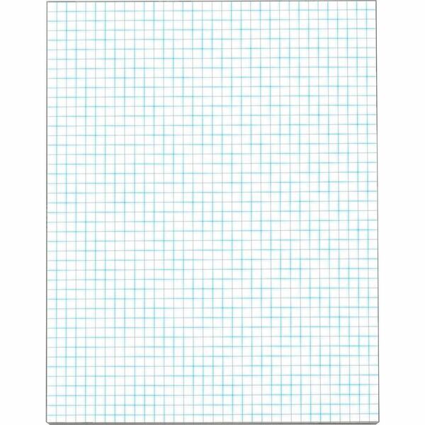 TOPS Graph Pad - 50 Sheets - Both Side Ruling Surface - Ruled Blue Margin - 20 lb Basis Weight - Letter - 8 1/2" x 11" - White Paper - 1 / Pad