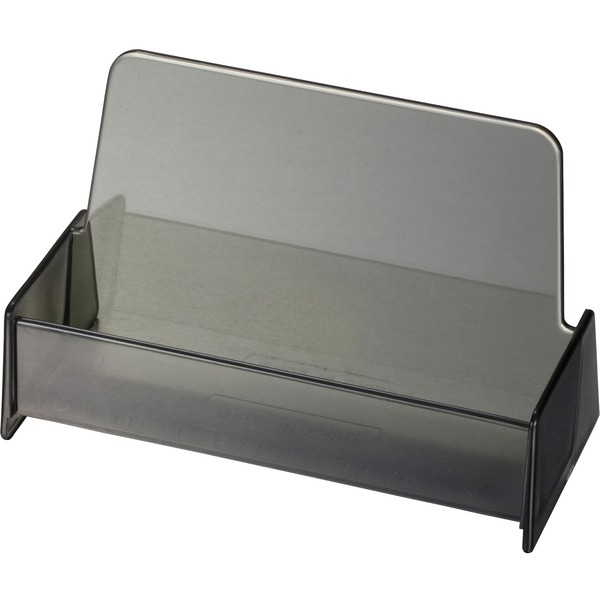 Officemate 50-Card Business Card Holder, Smoke - 1.9" x 3.9" x 2.4" x - Plastic - 1 Each - Smoke