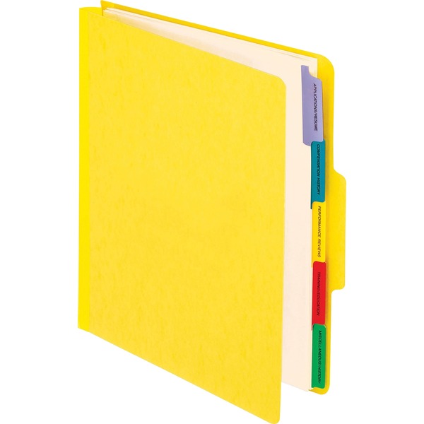 Pendaflex 1/3 Tab Cut Letter Recycled Organizer Folder - 8 1/2" x 11" - 2" Expansion - Center Tab Position - 5 Divider(s) - Yellow - 65% Recycled - 1 Each