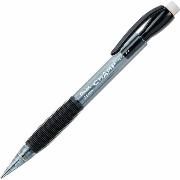 Pentel Champ Mechanical Pencils - #2 Lead - 0.5 mm Lead Diameter - Refillable - Black Barrel - 12 / Dozen