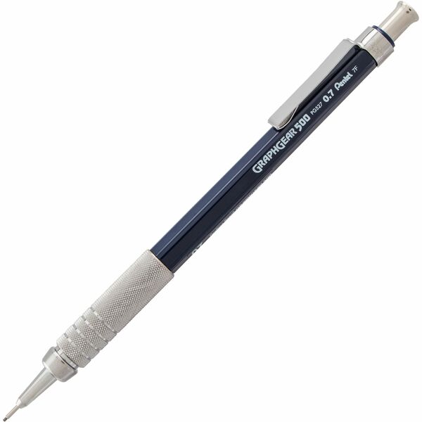 Pentel Graph Gear 500 Mechanical Pencils - #2 Lead - 0.7 mm Lead Diameter - Refillable - Blue Barrel - 1 Each