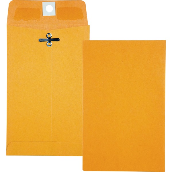 Quality Park 4 x 6-3/8 Clasp Envelopes with Deeply Gummed Flaps - Clasp - #15 - 4" Width x 6 3/8" Length - 28 lb - Gummed - Kraft - 100 / Box - Kraft