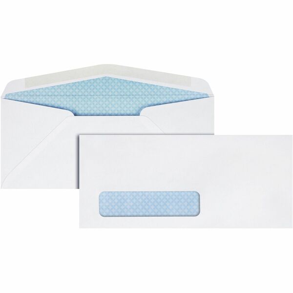 Quality Park No. 10 Single Window Security Tint Envelopes - Single Window - #10 - 4 1/8" Width x 9 1/2" Length - 24 lb - Adhesive - Wove - 500 / Box - White