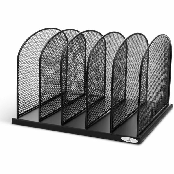 Safco Mesh Desk Organizers - 5 Compartment(s) - 2" - 8.3" Height x 12.5" Width x 11.3" DepthDesktop - Powder Coated - Black - Steel - 1 Each