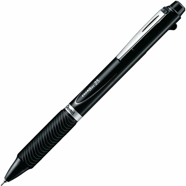 Pentel 2S Combo Pen/Mechanical Pencil - 0.5 mm Lead Size - Black/Red Gel-based Ink - Black Barrel - 1 Each