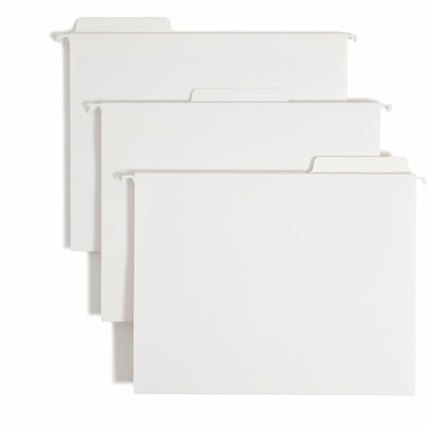 Smead FasTab 1/3 Tab Cut Letter Recycled Hanging Folder - 8 1/2" x 11" - Assorted Position Tab Position - White - 10% Recycled - 20 / Box