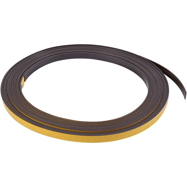 MasterVision 1/2" Adhesive Magnetic Roll Tape - 16.67 yd Length x 0.50" Width - For Picture, Business Card, Document, Labeling - 1 Each - Black