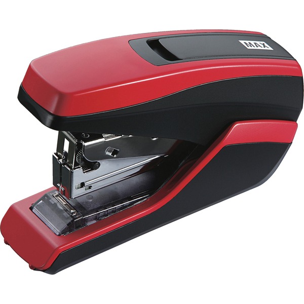 MAX HD-55FL Half-strip Stapler - 35 of 80g/m² Paper Sheets Capacity - 100 Staple Capacity - Half Strip - 24/6mm, 26/6mm Staple Size - 1.34" Throat Depth - 1 Each - Red, Black