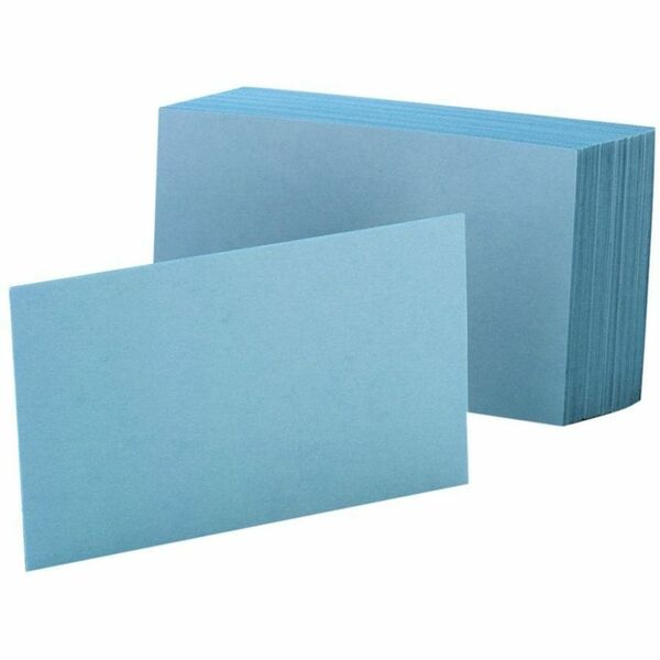 Oxford Colored Blank Index Cards - 100 Sheets - Plain - 4" x 6" - Blue Paper - Durable - 100 / Pack