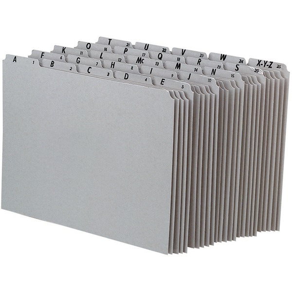 Pendaflex Gray Alphabetical File Guide Set - Printed Tab(s) - Character - A-Z - 0.50" Tab Height - Letter - 8.50" Width x 11" Length - Gray Pressboard Divider - Recycled - Durable, Acid-free, Sturdy - 1 / Set