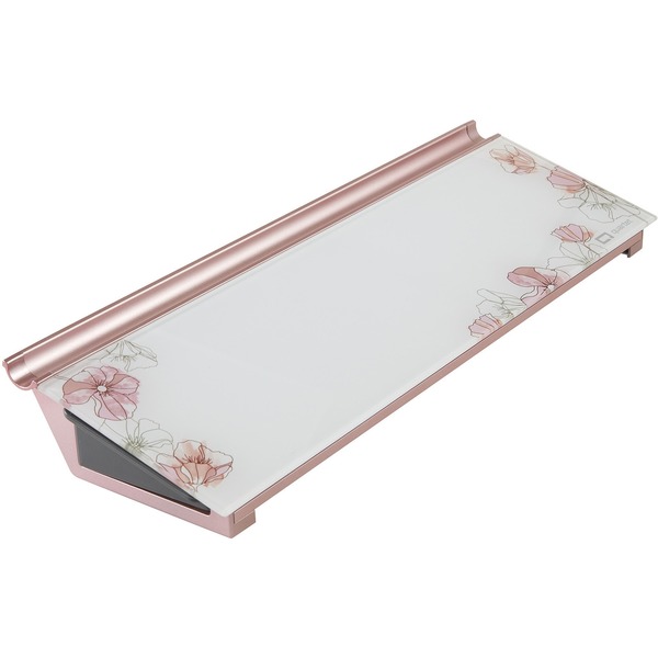 Quartet Floral Design Glass Dry-Erase Desktop Pad - 18" (1.5 ft) Width x 6" (0.5 ft) Height - Multi Glass Surface - Rectangle - Horizontal - Desktop - 1 Each