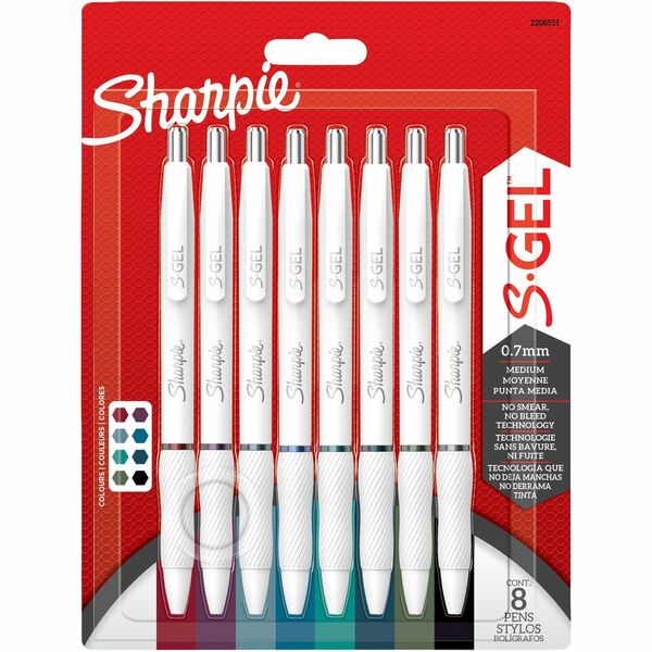 Sanford S-Gel Pens - 0.7 mm Pen Point Size - Assorted Gel-based Ink - 8 / Pack