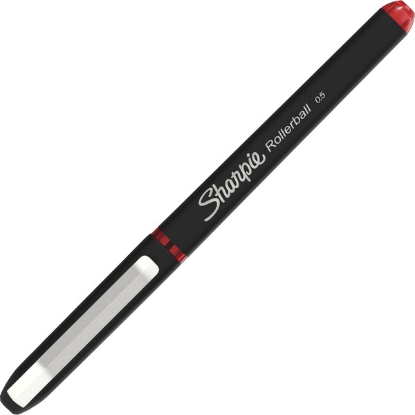 Sharpie Rollerball Pens - Fine Pen Point - 0.5 mm Pen Point Size - Needle Pen Point Style - Red - Red Barrel - 12 / Dozen
