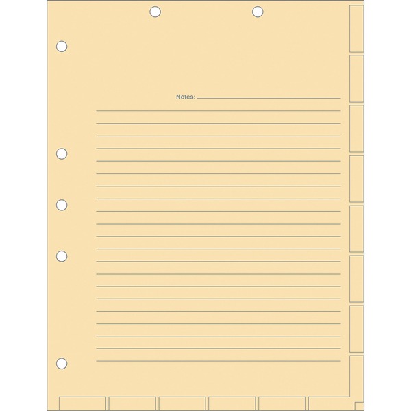 Tabbies 7-hole Manila Chart Divider Sheets - 8.5" Divider Width x 11" Divider Length - 7 Hole Punched - Manila Divider - 400 / Box