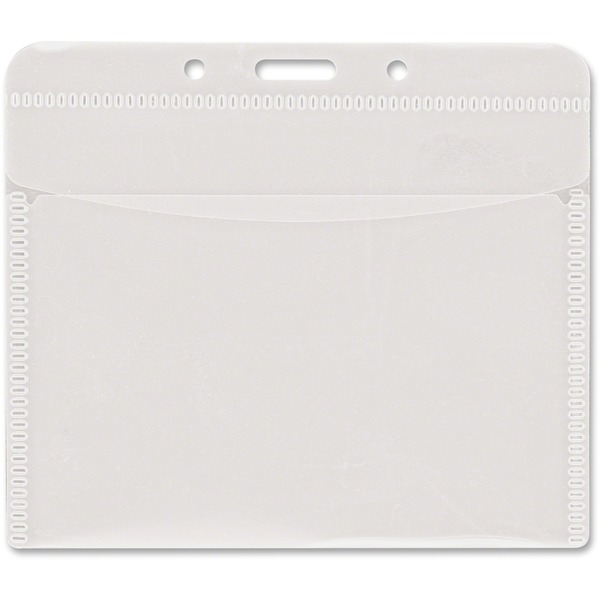 Advantus PVC-Free Horizontal Badge Holder - Support 4" x 3" Media - Horizontal - Polypropylene - 50 / Pack - Clear