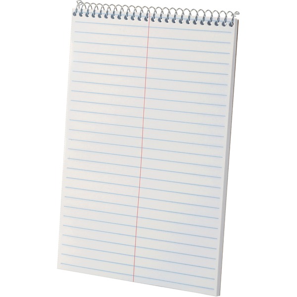 Ampad Gregg-ruled White Steno Book - 80 Sheets - Wire Bound - Ruled Margin - 15 lb Basis Weight - 6" x 9" - White Paper - Chipboard Cover - Chipboard Backing, WireLock, Snag Resistant - 1 Each