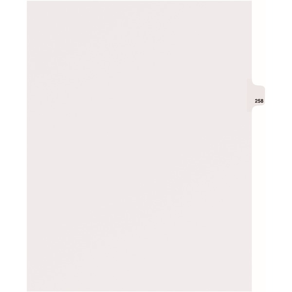 Avery® Side Tab Individual Legal Dividers - 25 x Divider(s) - Side Tab(s) - 258 - 1 Tab(s)/Set - 8.5" Divider Width x 11" Divider Length - Letter - 8.50" Width x 11" Length - White Paper Divider - Recycled - 1
