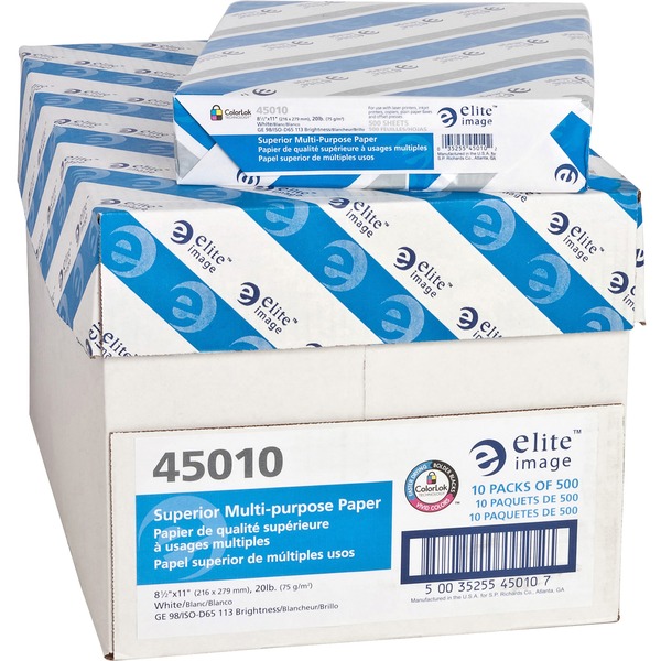 Elite Image Superior Multipurpose Paper - White - 98 Brightness - Letter - 8 1/2" x 11" - 20 lb Basis Weight - 200000 / Pallet - Sustainable Forestry Initiative (SFI) - Bright White